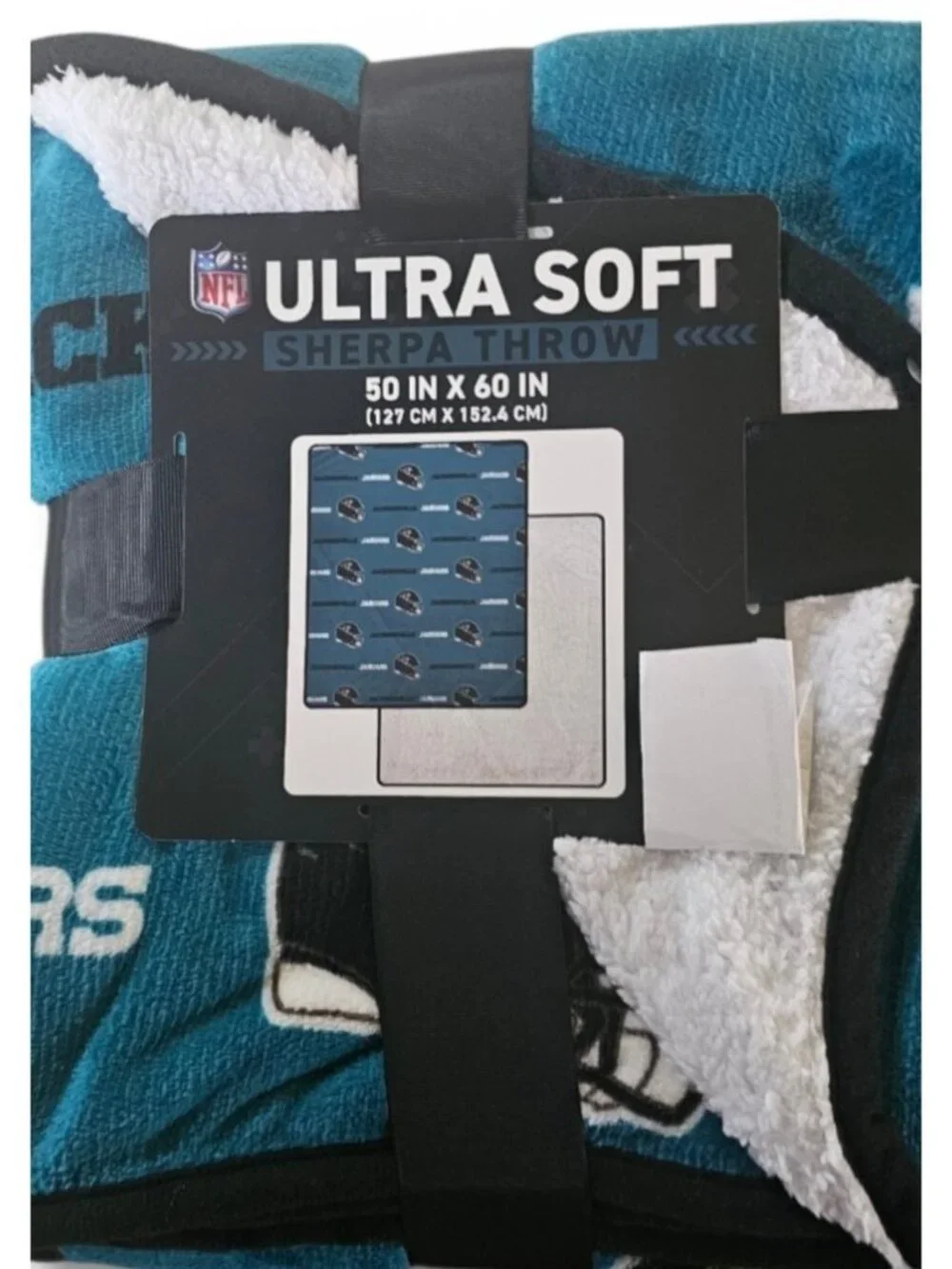 Jacksonville Jaguars Sherpa Throw Blanket Ultra Supersoft 60x50 100% Poly NFL